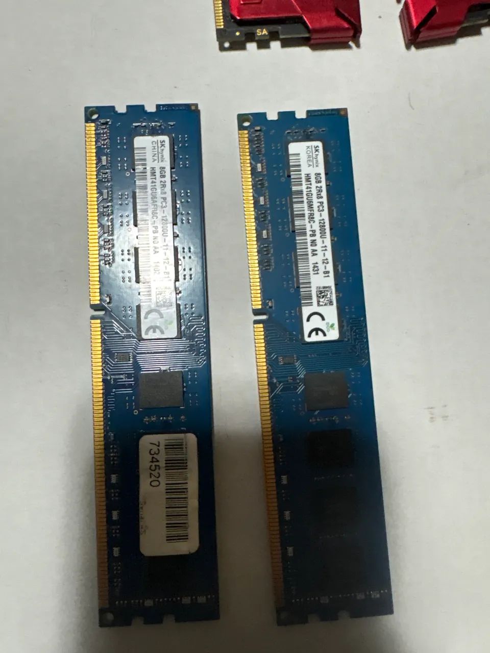 2x Memoria RAM 8gb 