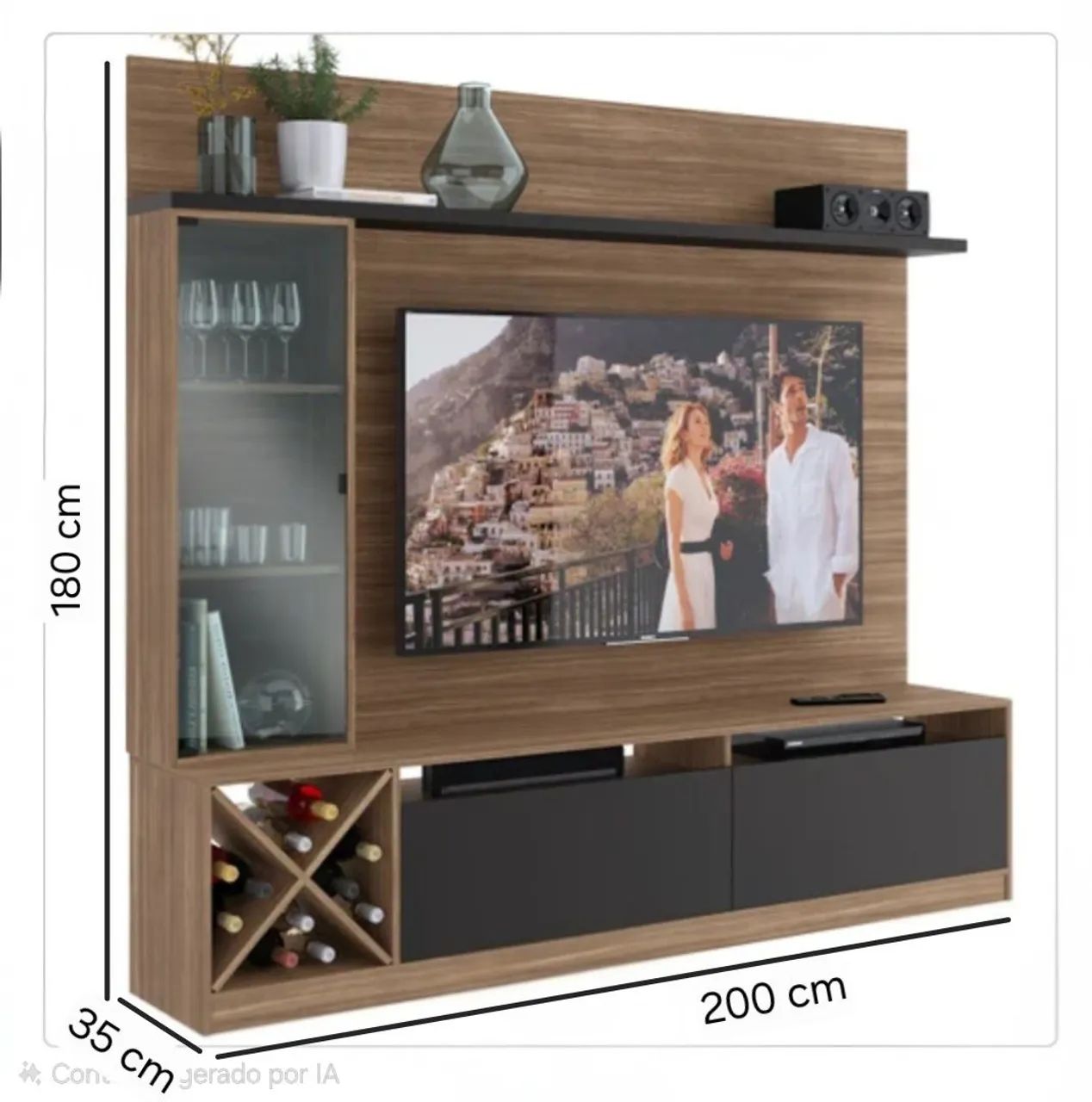 Rack com painel e cristaleira  - Foto 2