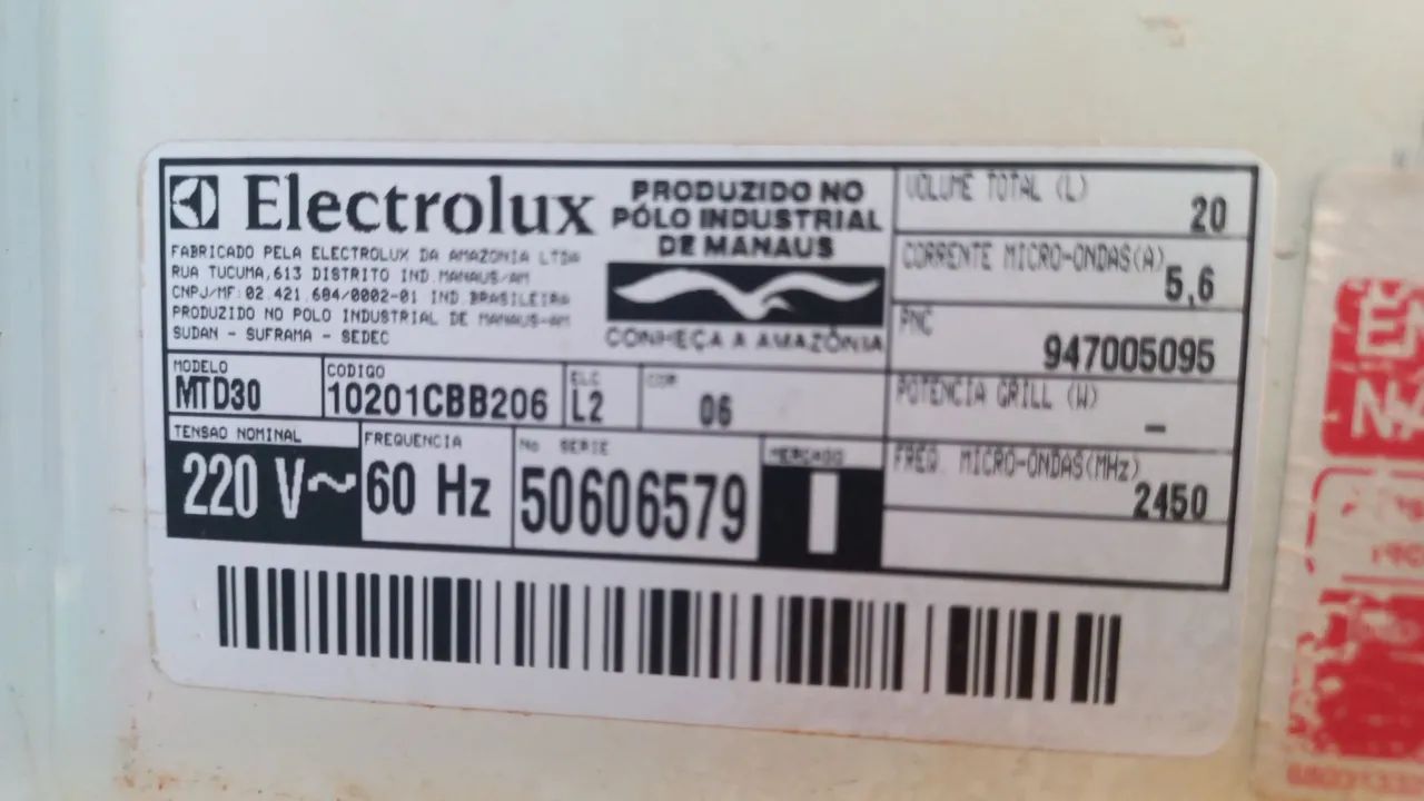 VENDO MICROONDAS ELECTROLUX 20 LITROS  - Foto 2