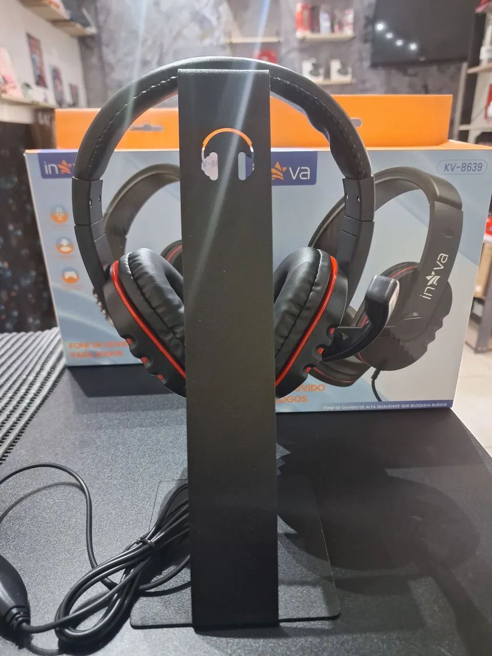  Fone de ouvido para jogos com microfone HD entrada P2 