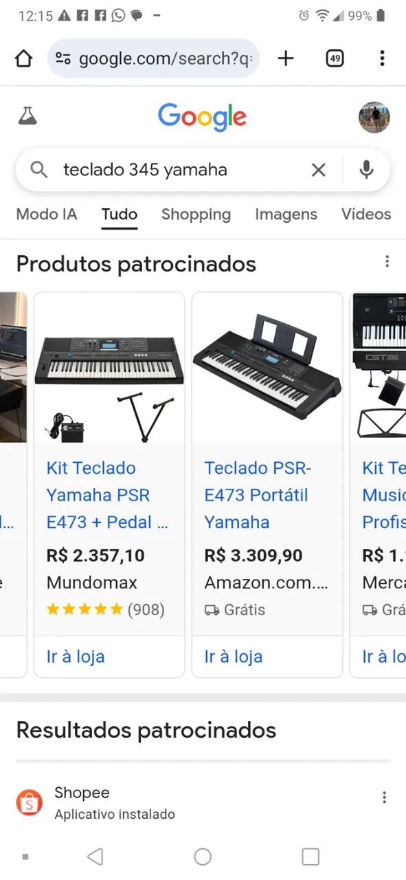 Instrumento musical teclado 