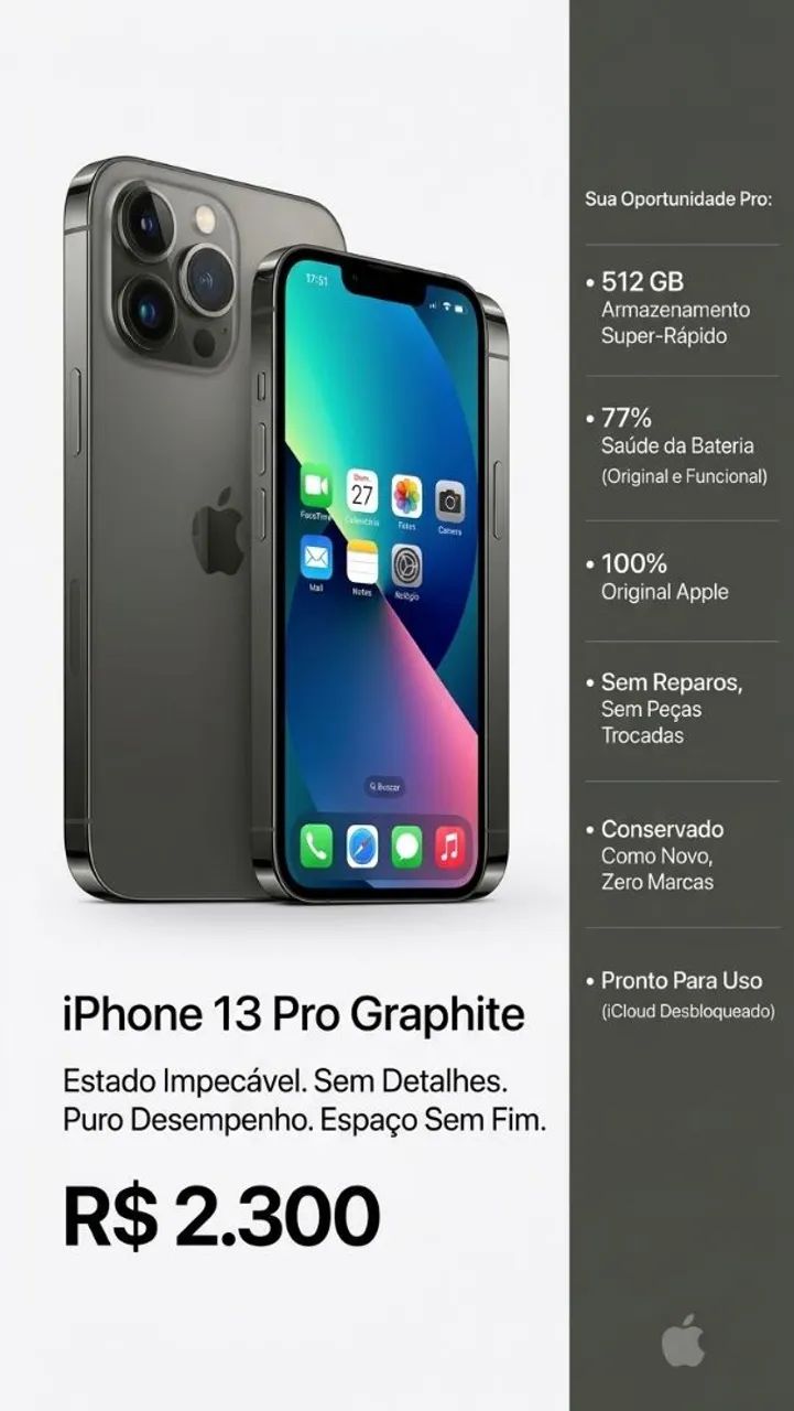 iPhone 13 Pro 512GB グラファイト Iphone 13 Pro 512gb - Celulares e Smartphones - Vila da Penha, Rio