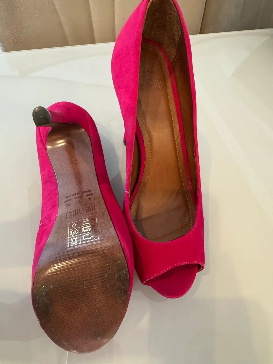 Sapato Myshoe peep toe pink  - Foto 4