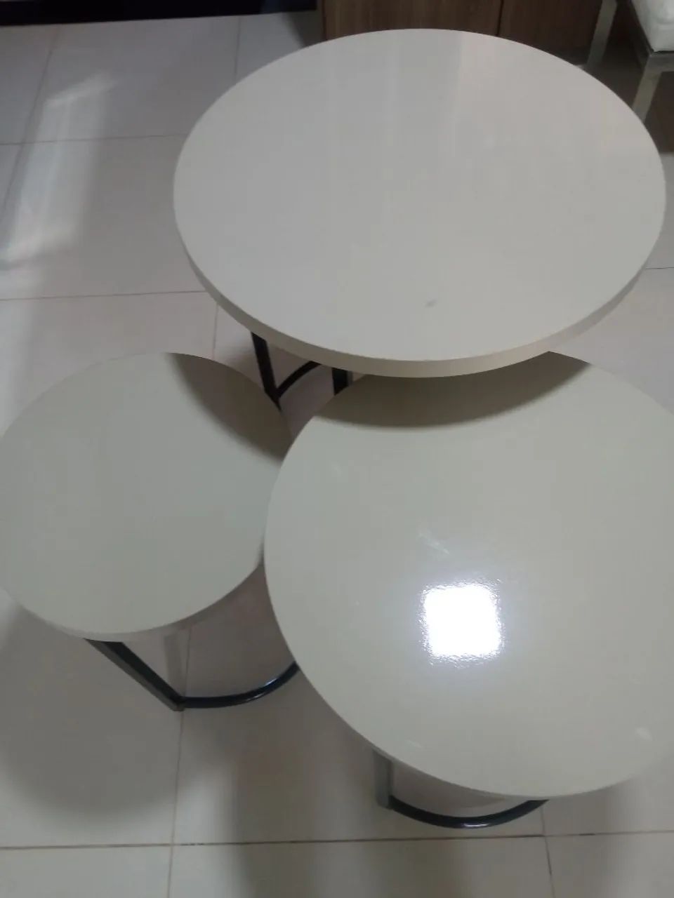Kit 3 mesas em MDF e Metalon  - Foto 4