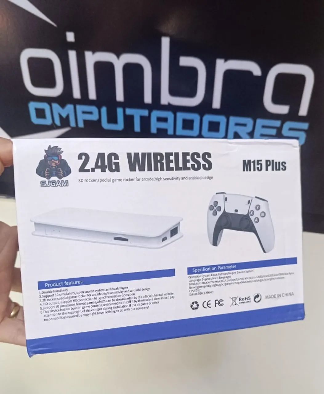 Video Game Retro m15 Plus 20 mil Jogos Retrô Clássicos 2 Controles Sem Fio Loja Coimbra - Foto 2