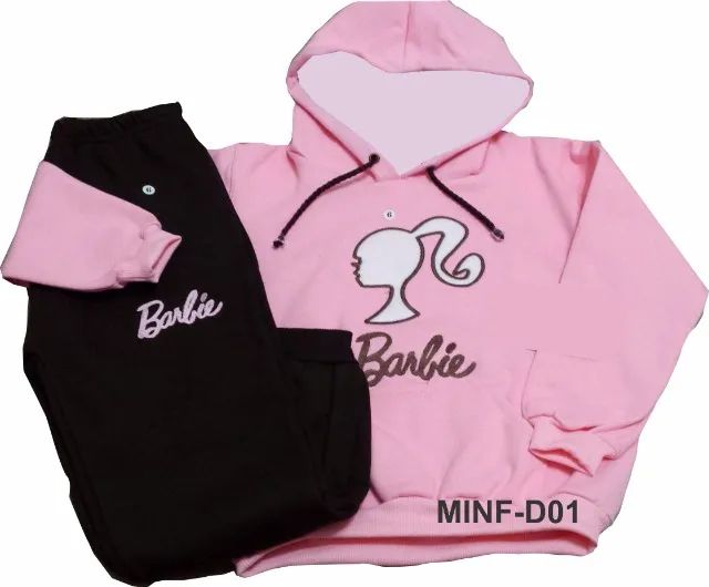 Conjunto de moletom infantil Barbie