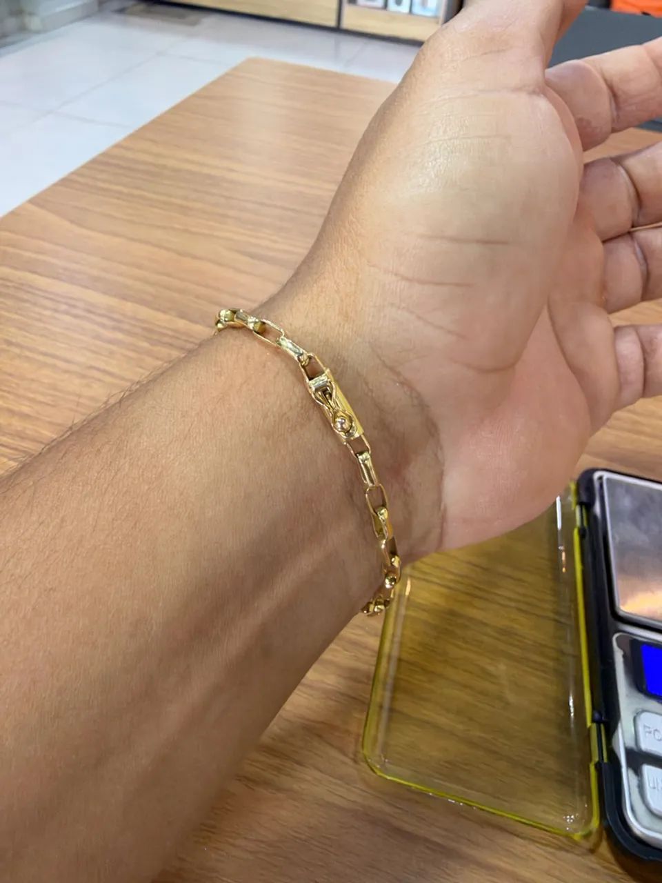Pulseira em ouro 18k cadeado  MACIÇO 8 gramas - Foto 3