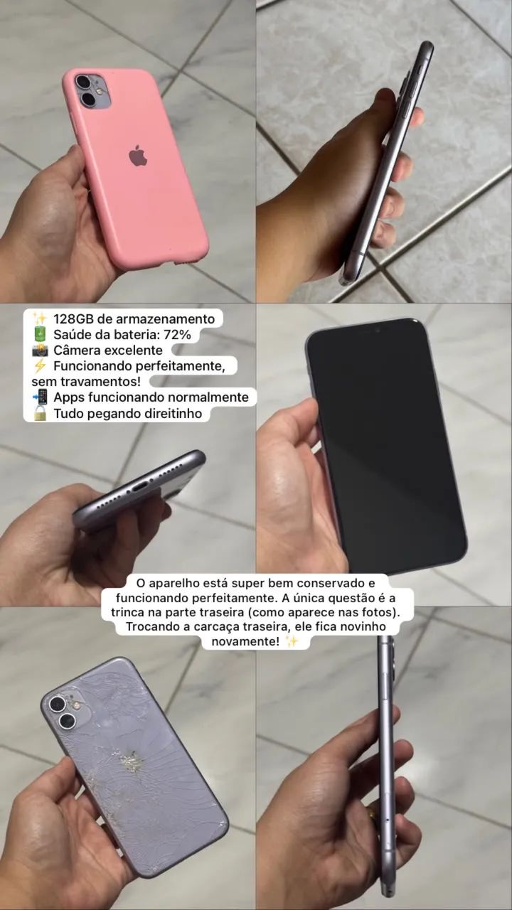 iPhone 11 , Lilás , 128G ?