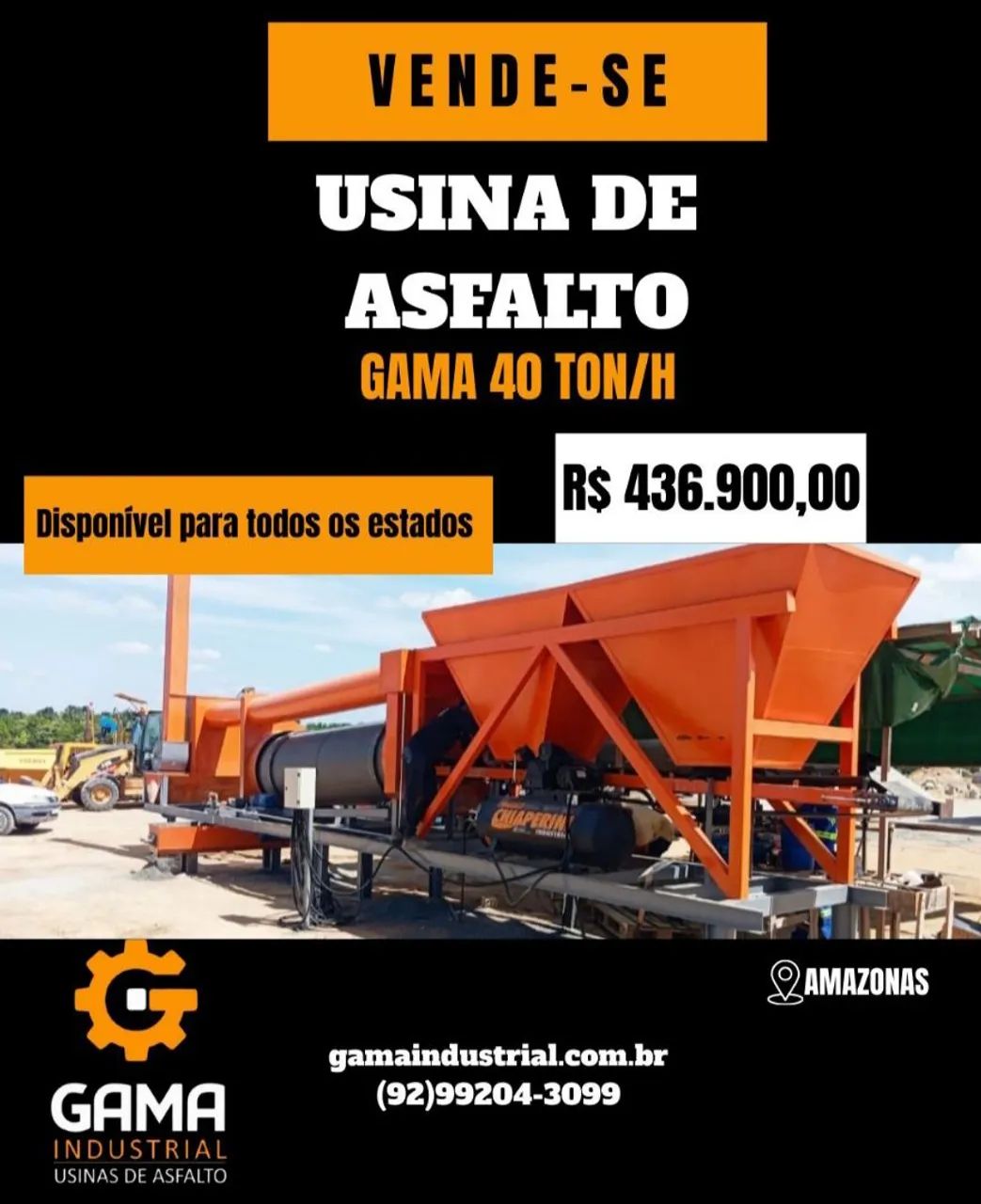 Usina de asfalto CBUQ 