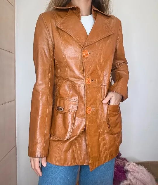 jaqueta blazer de couro legítimo prune made in argentina Tam P - Foto 3