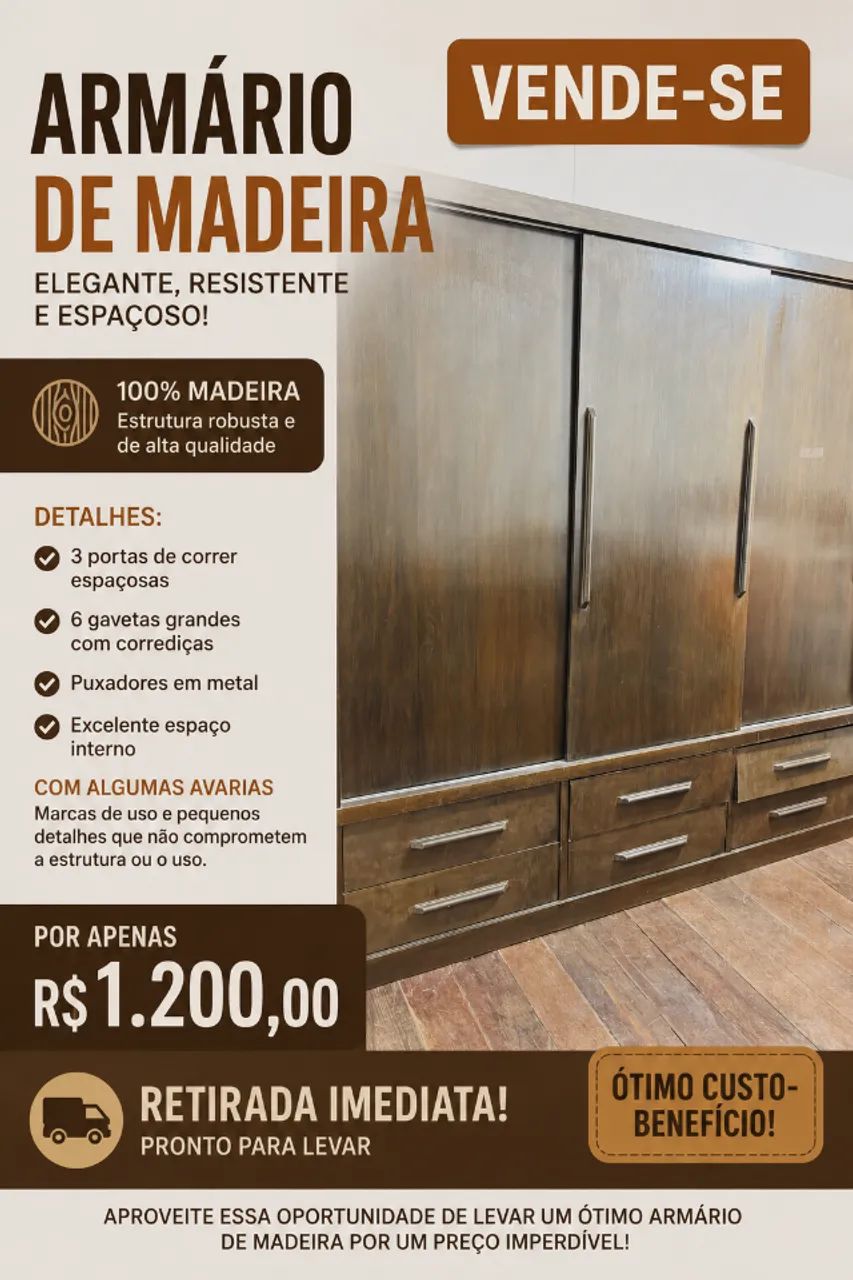 Guarda Roupas 3 portas de correr