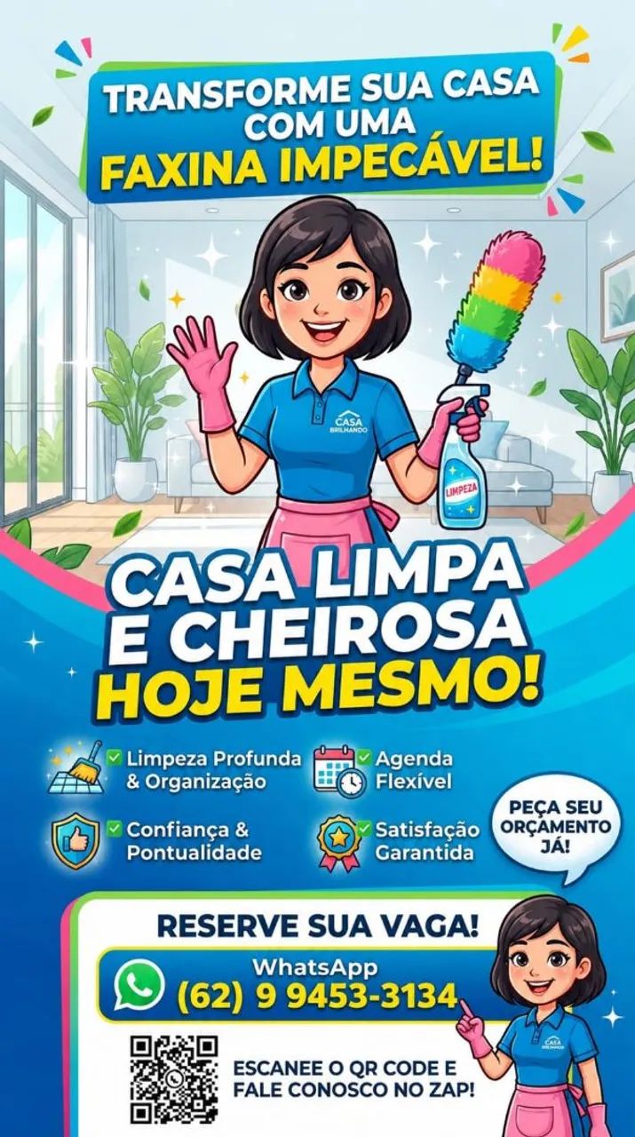 ? Sua casa limpa, organizada e cheirosa sem você precisar se preocupar!<br>