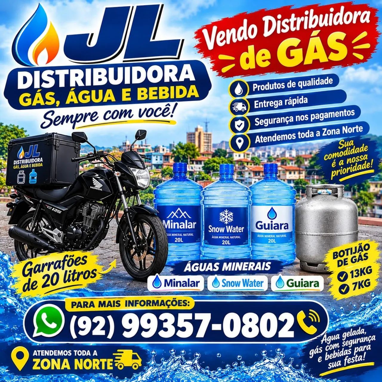 Vendo distribuidora de gás e água.