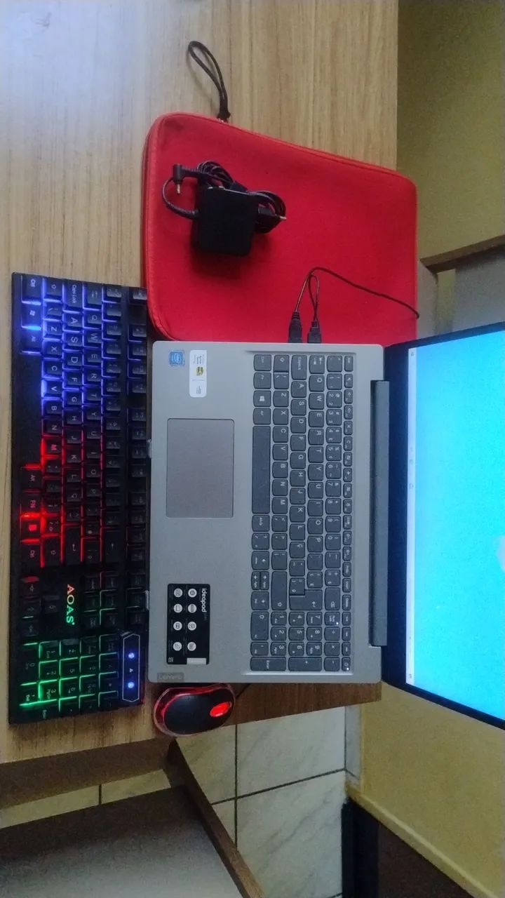NOTEBOOK COMPLETO, TECLADO,MAUSE, CARREGADOR E PORTA NOTEBOOK  - Foto 3