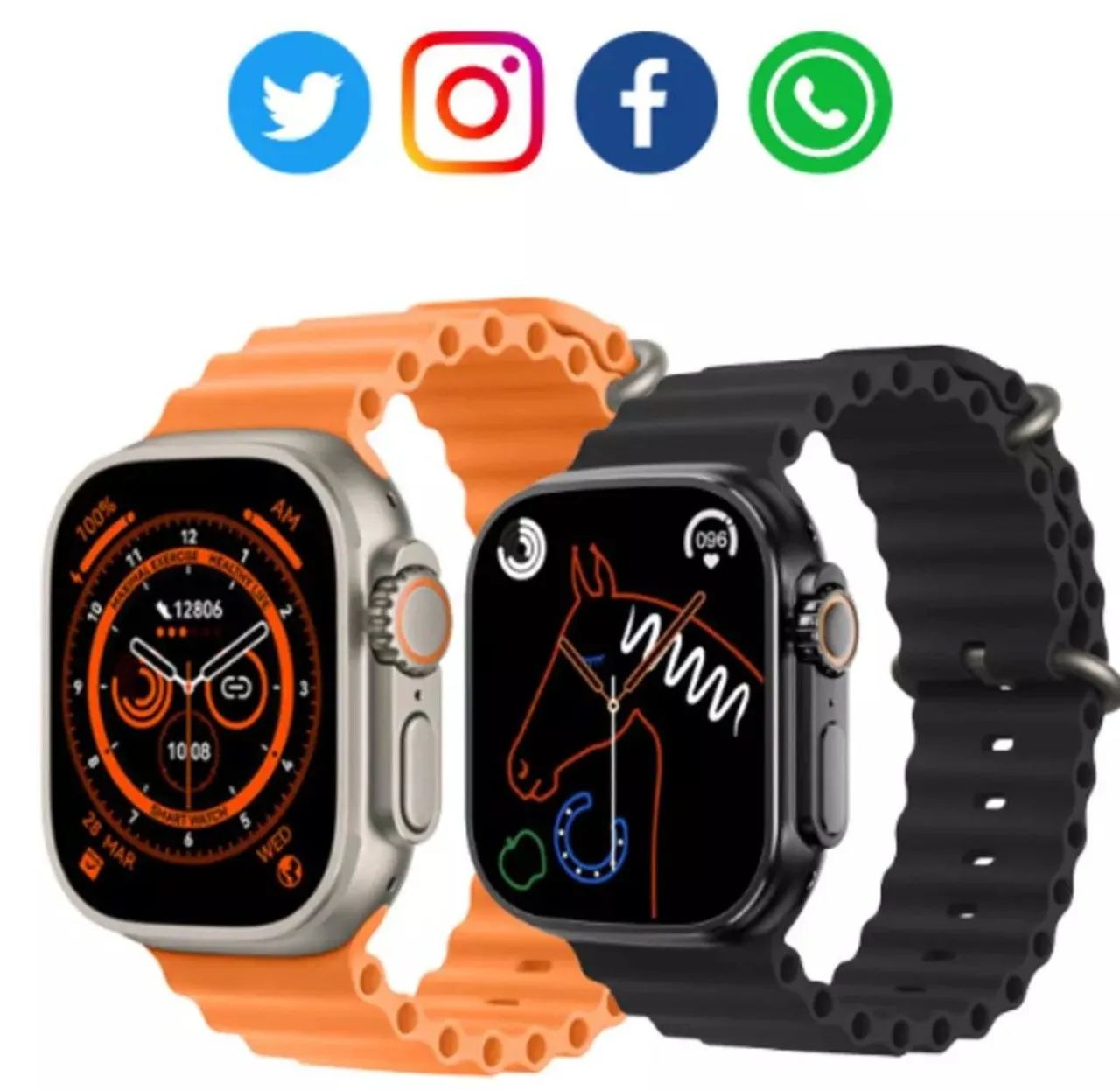 Smartwatch Ultra A15 BIG com 7 pulseiras e monitor cardíaco - Foto 4