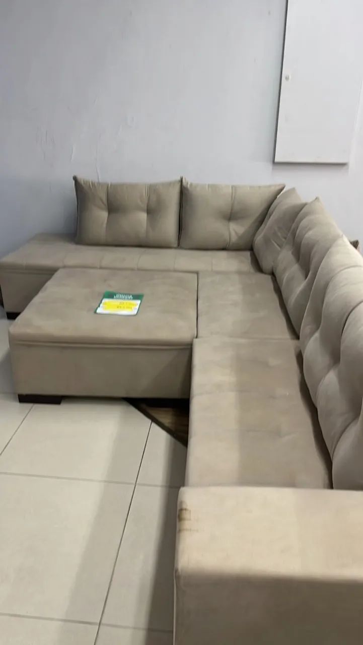 sofa 7 lugares bege