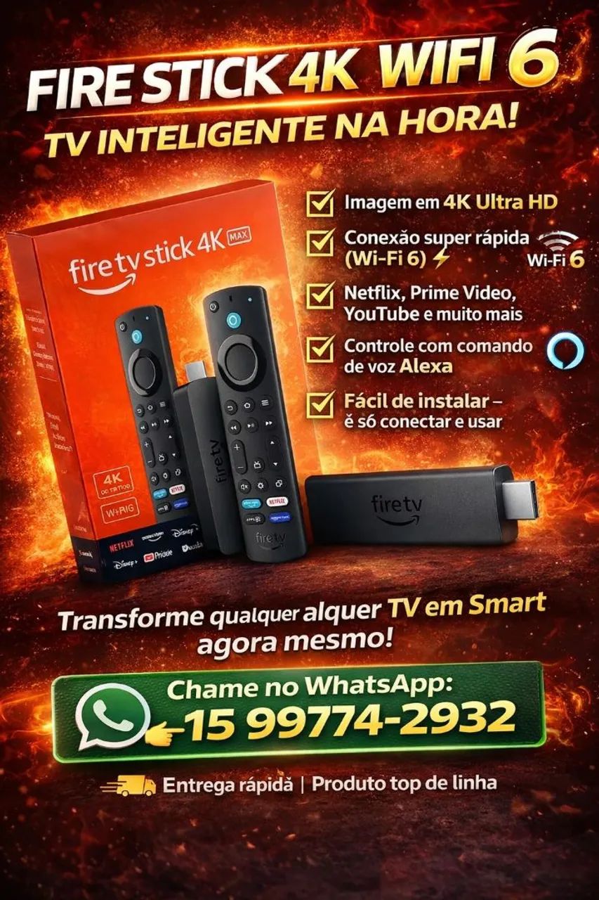 Fire Stick 4K Wifi6 Amazon lacrado !!!!Sorocaba 