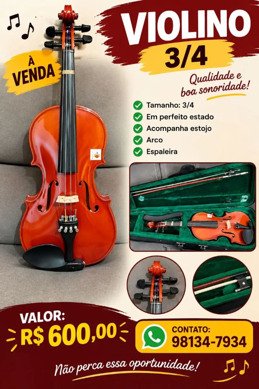 Violino 3/4 em perfeito estado 