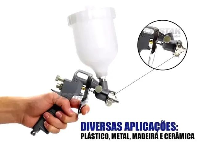 Pistola profissional de pintura com três bicos inclusos Últimas unidades - Foto 2