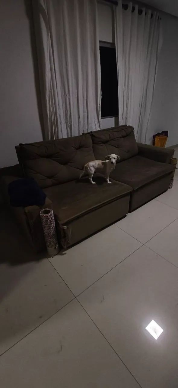 Sofá 2,5m retrátil - marrom - Foto 2