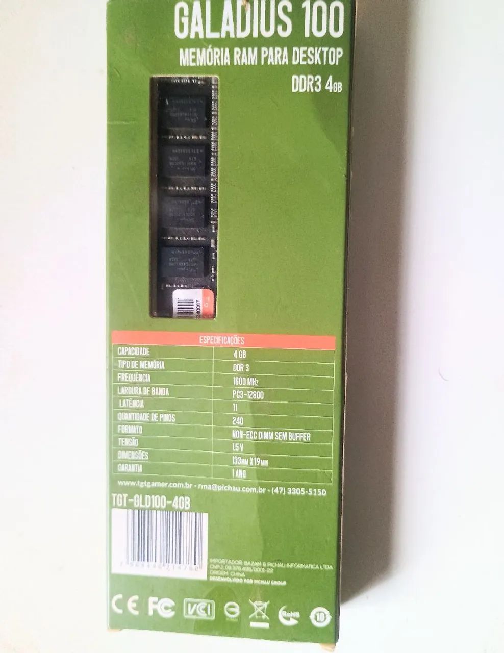 Memória 4gb DDR3 em Estado de nova 