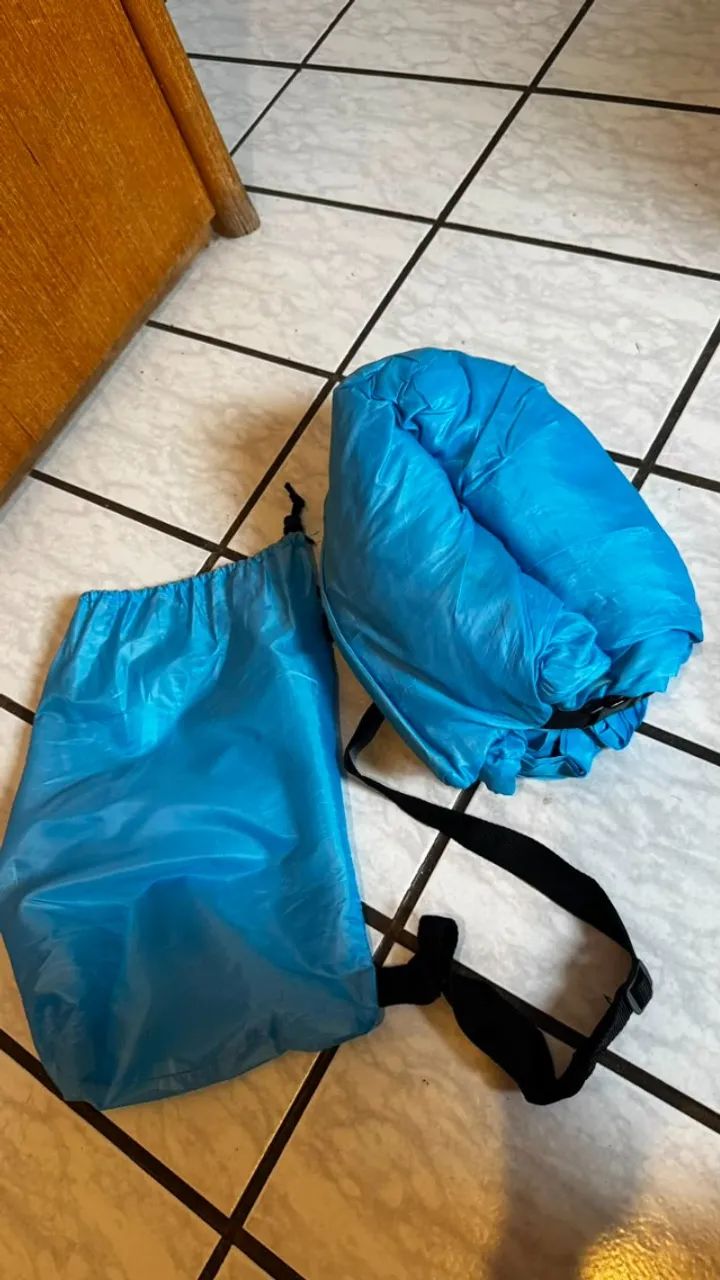 Sofá Inflável Portátil Azul - Foto 4