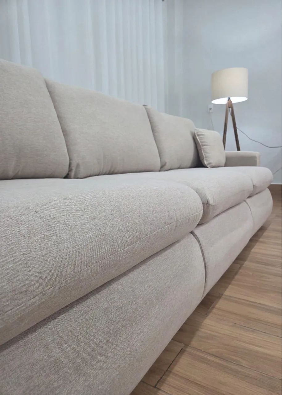 Sofá Cama Retrátil Reclinável Amaranto 2.70m Molas Bonnel l65 - Foto 2