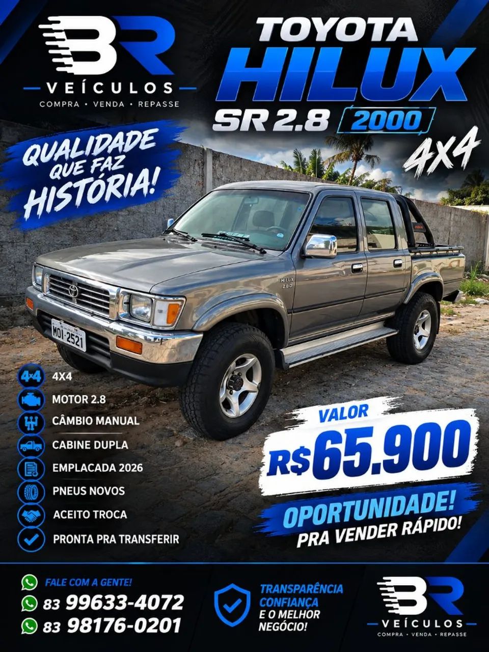 Toyota Hilux CD SR5 4X4 2.8 Diesel 2000
