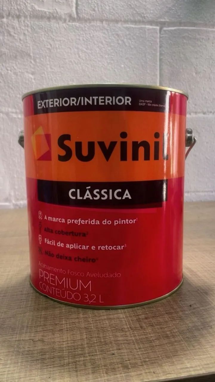 Tinta Suvinil 3,2 Litros - Branco Aveludado e Acetinado | Excelente Acabamento