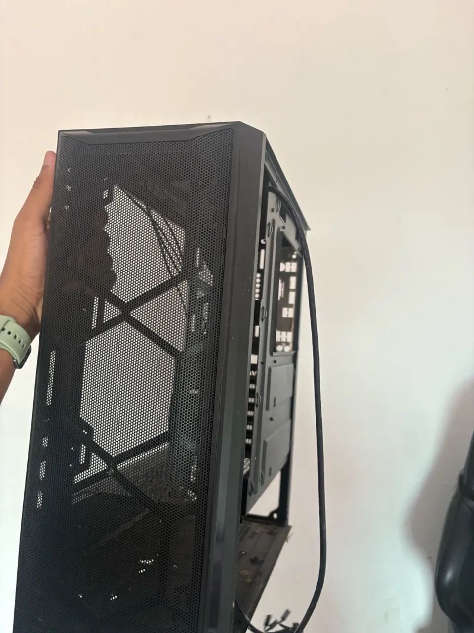 Gabinete top preto com vidro 
