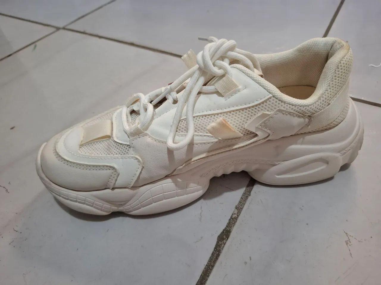 Tênis Anacapri branco chunky 37/38 - Foto 3