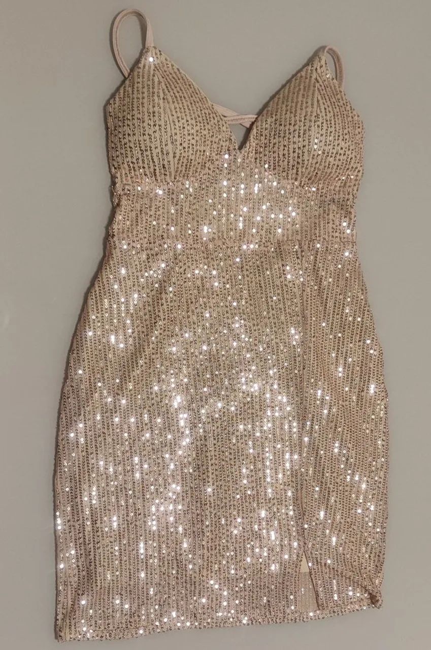 Vestido Champanhe em Paetê - Foto 5
