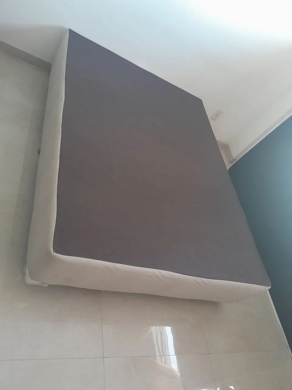 Base Cama Casal Bege Ortobom Suede