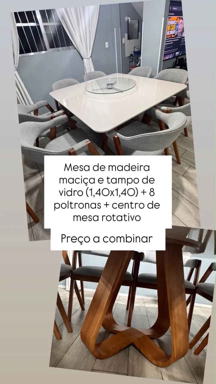 Mesa de jantar com 08 poltronas - Foto 2