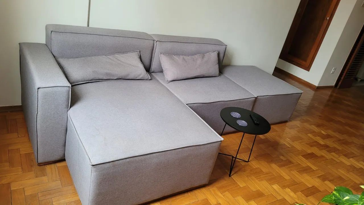 Sofá Modular 3 lugares - Linho Cinza