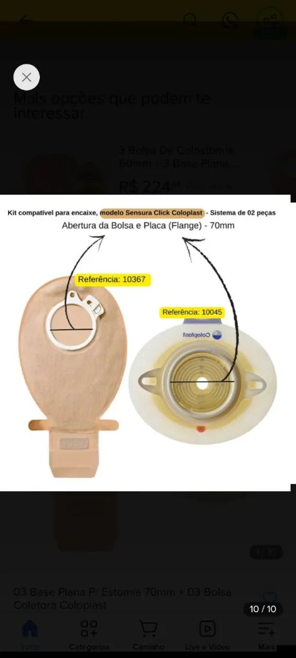Bolsa de colostomia 