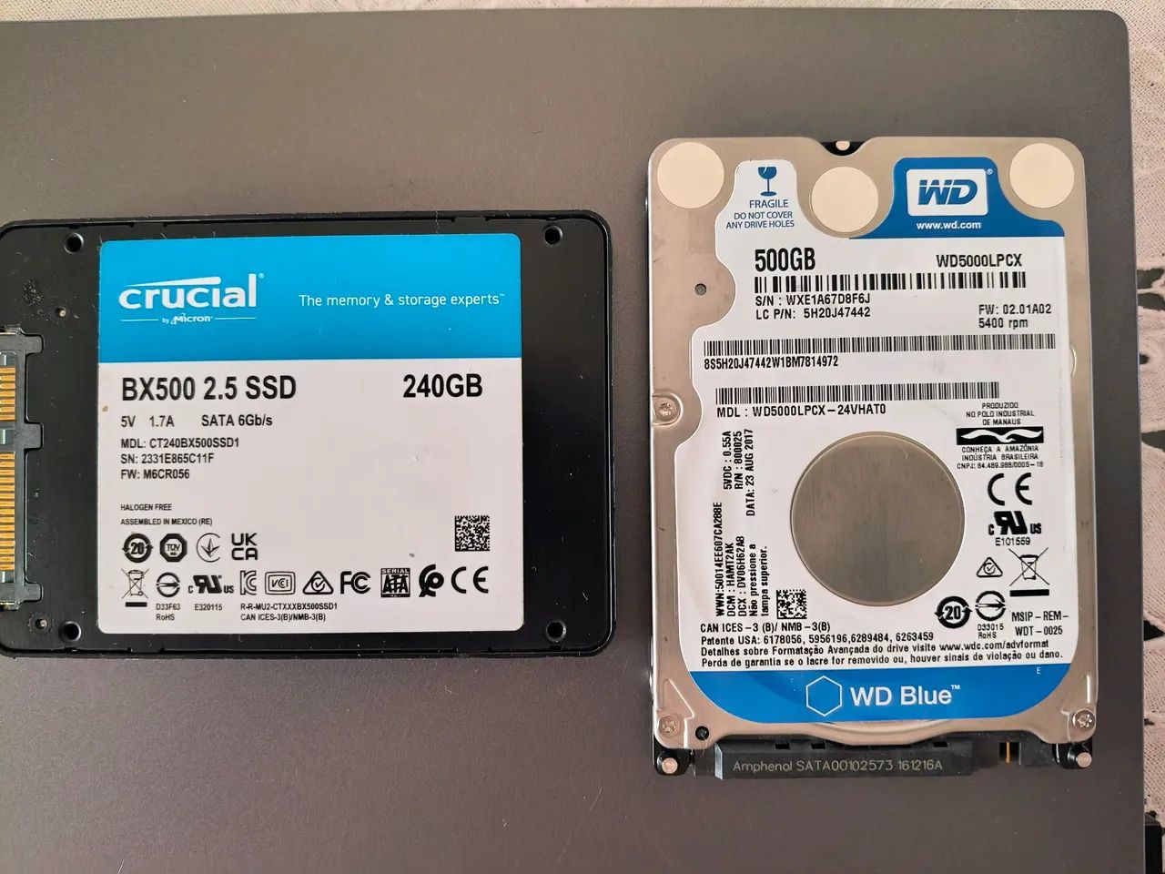 SSD 240 gb/ HD 500 gb
