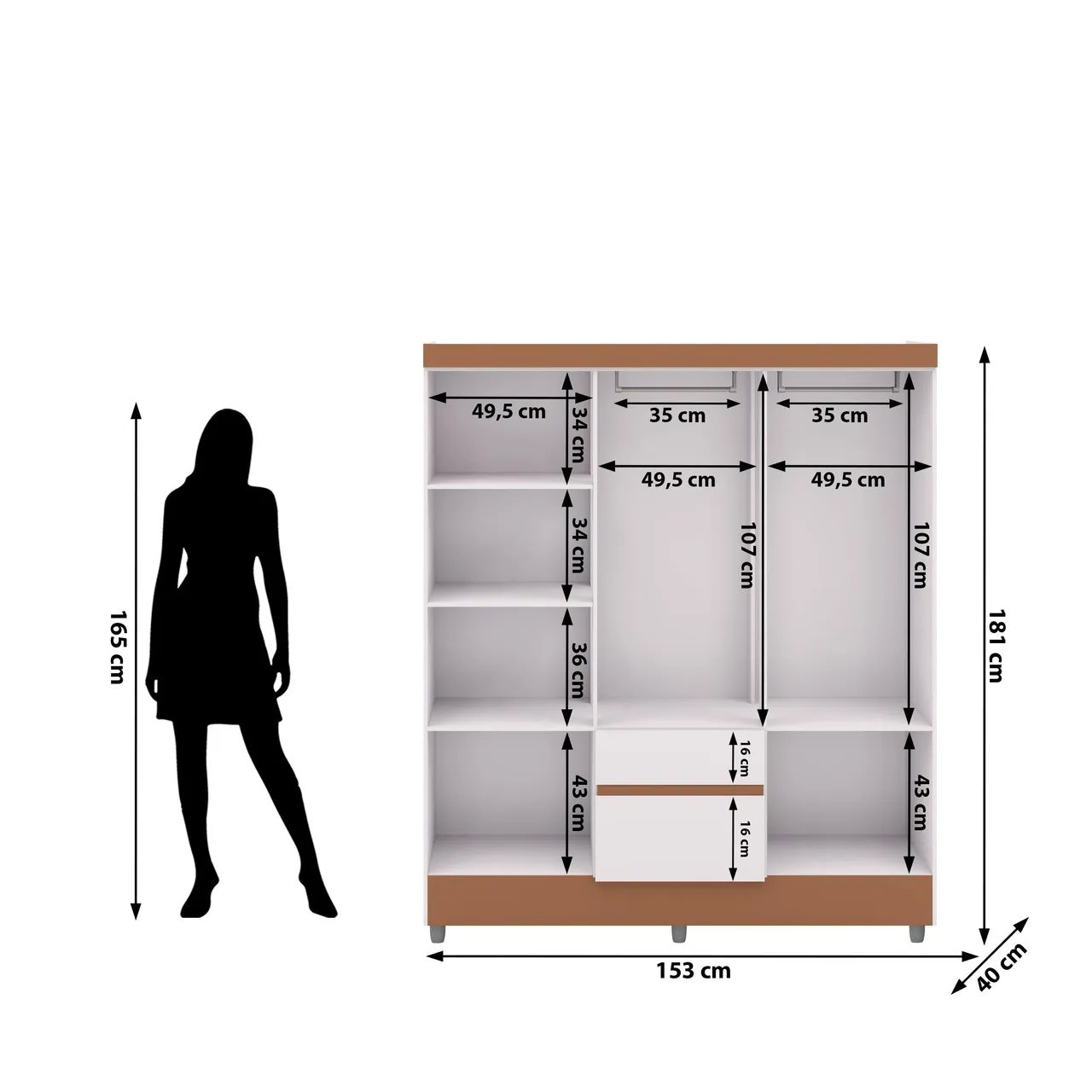 Guarda-Roupa casal Ideal Plus 6 portas - Foto 5