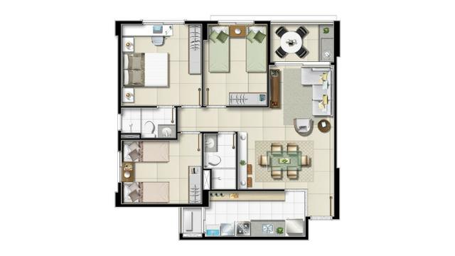 Na Olivia Flores, apartamentos de 2 ou 3 quartos com varanda Gourmet - Foto 3