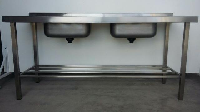 Pia Inox 1,90,mt de comprimento com 2 cubas