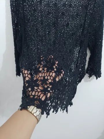 Blusa saída de praia de renda  - Foto 4