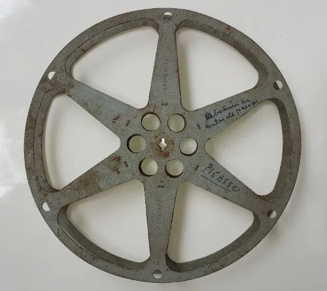 Carretel de Metal grande, Filme do Cinema Itinerante, 16 mm, Marca Zaniratti