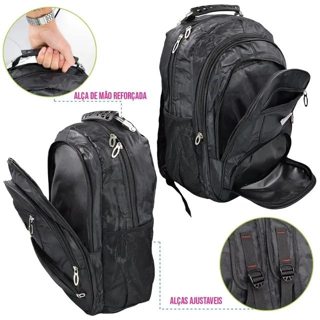 Mochila de cabo de Aço para Estudante Notebook  - Foto 5