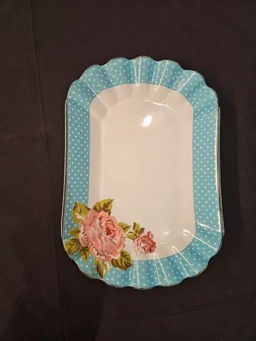 03 travessas vidro da linha bianca floral grande, média e pequena - Foto 3