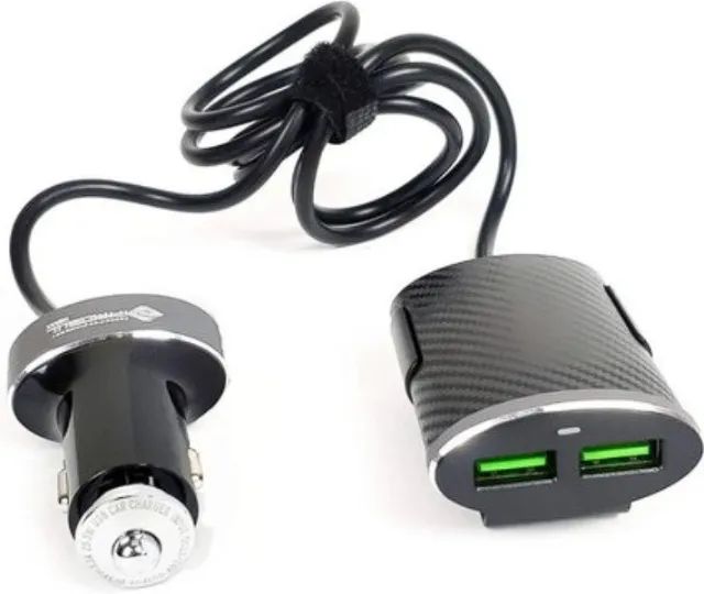 Carregador Veicular Turbo 2x2 Usb Assento Frontal e Traseiro - Foto 3