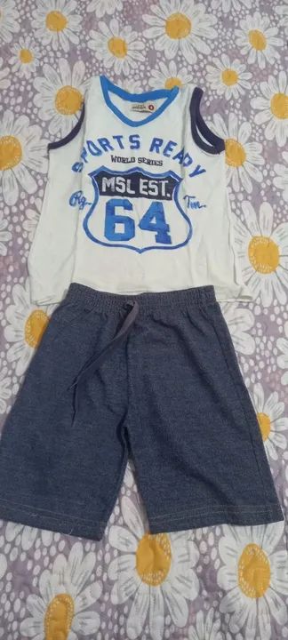 Roupa camiseta regata e bermuda tamanho 04 usado. - Foto 2
