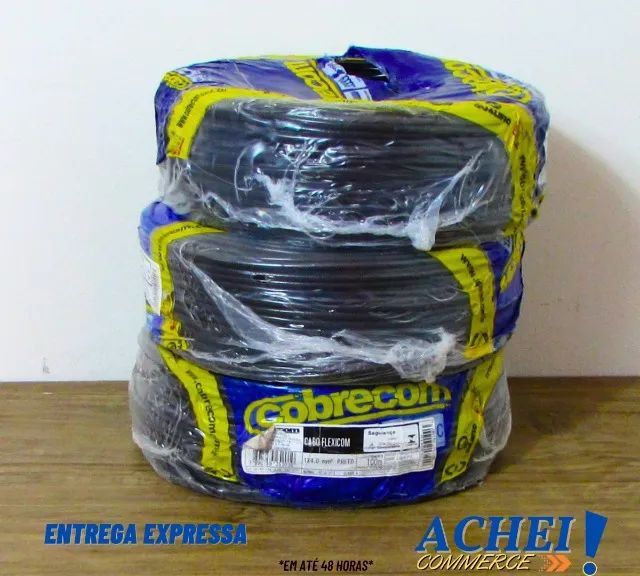 Cabo Flexível Cobrecom 4,0Mm Preto 100 Metros - Novo
