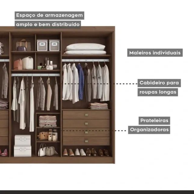 guarda roupa 6 portas 2,78 x 2,50 x 0,62 NOVO sem uso  - Foto 4