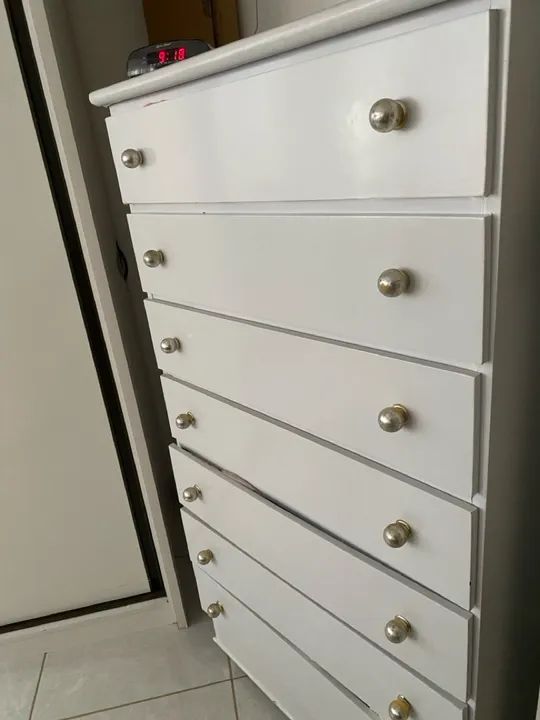 Gaveteiro Branco 7 Gavetas