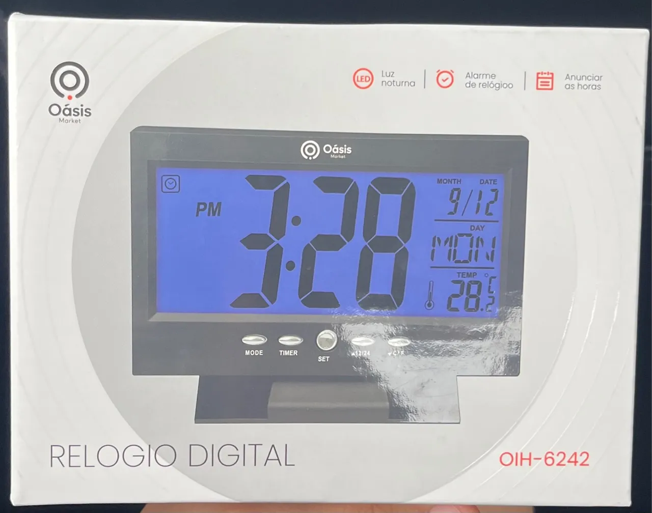 Relógio Digital Oásis - OIH-6242